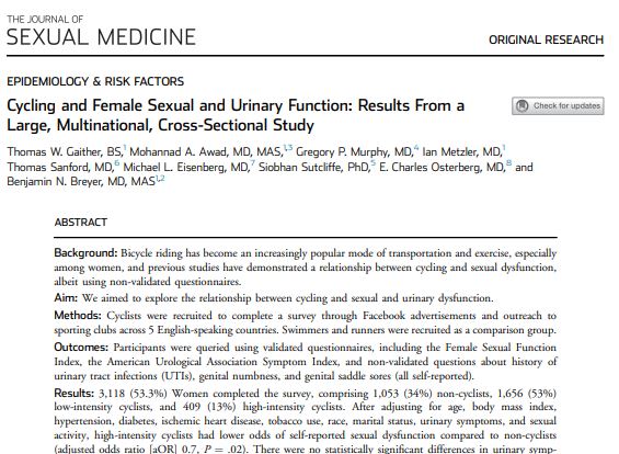 サイクリングは女性器の機能を向上させ、性的健康を改善するとの研究結果 16367 2