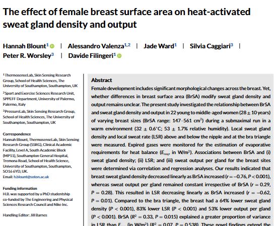胸の大きい女性（巨乳女子）は貧乳より汗をかきにくいとの逆説的な研究結果 16439 7